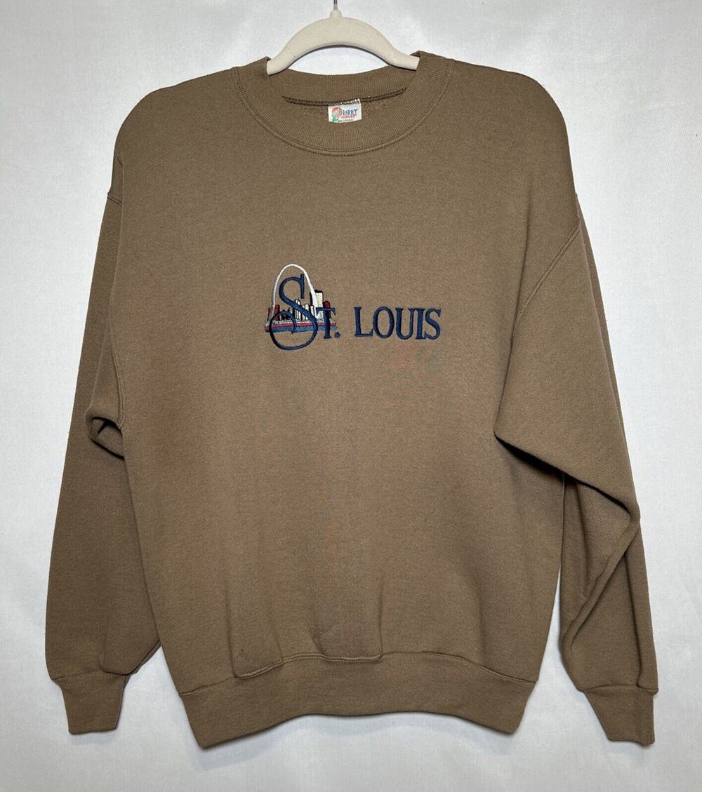 VTG 90’s St. Louis Brown Sweater Made By Dessert Heat Size Small